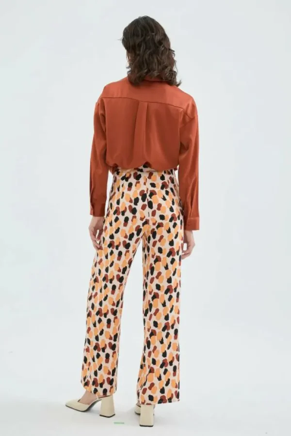 Pantalón largo de traje con estampado de lunares-COMPAÑIAFANTASTICA Fashion