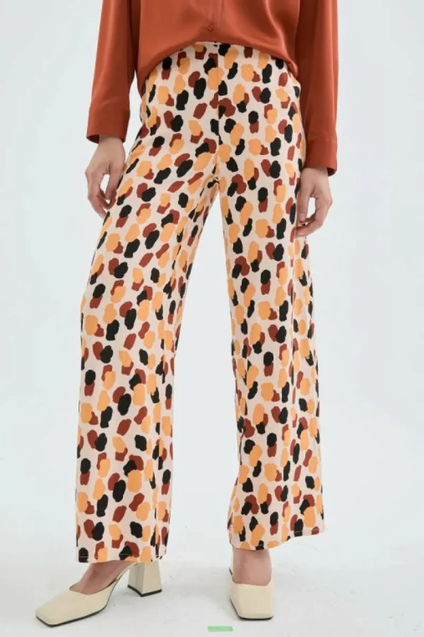 Pantalón largo de traje con estampado de lunares-COMPAÑIAFANTASTICA Fashion