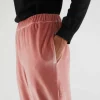 Pantalón largo elástico de terciopelo rosa-COMPAÑIAFANTASTICA Best