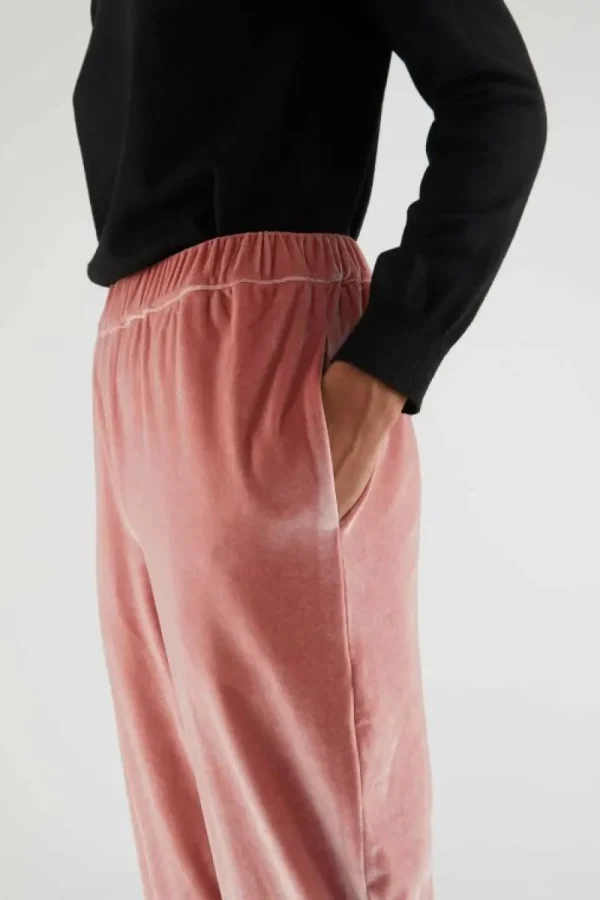 Pantalón largo elástico de terciopelo rosa-COMPAÑIAFANTASTICA Best