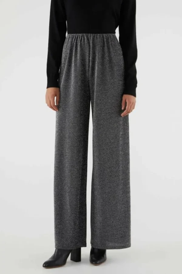 Pantalón largo recto brillante plateado-COMPAÑIAFANTASTICA Hot