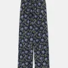 Pantalón largo recto con estampado floral-COMPAÑIAFANTASTICA Clearance