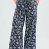 Pantalón largo recto con estampado floral-COMPAÑIAFANTASTICA Clearance