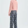 Pantalón largo recto con estampado floral-COMPAÑIAFANTASTICA Clearance