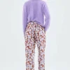 Pantalón largo recto con estampado de flores-COMPAÑIAFANTASTICA Fashion
