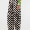 Pantalón largo recto con estampado geométrico negro-COMPAÑIAFANTASTICA Sale