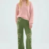 Pantalón largo recto de punto con estampado de flores-COMPAÑIAFANTASTICA Best