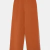 Pantalón largo recto de punto naranja-COMPAÑIAFANTASTICA Outlet