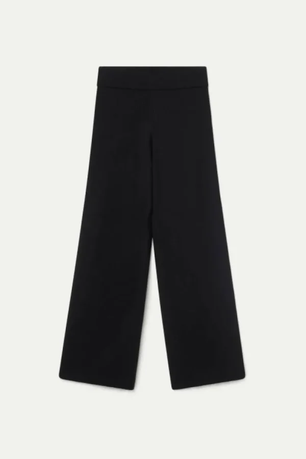 Pantalón recto de punto negro-COMPAÑIAFANTASTICA Cheap