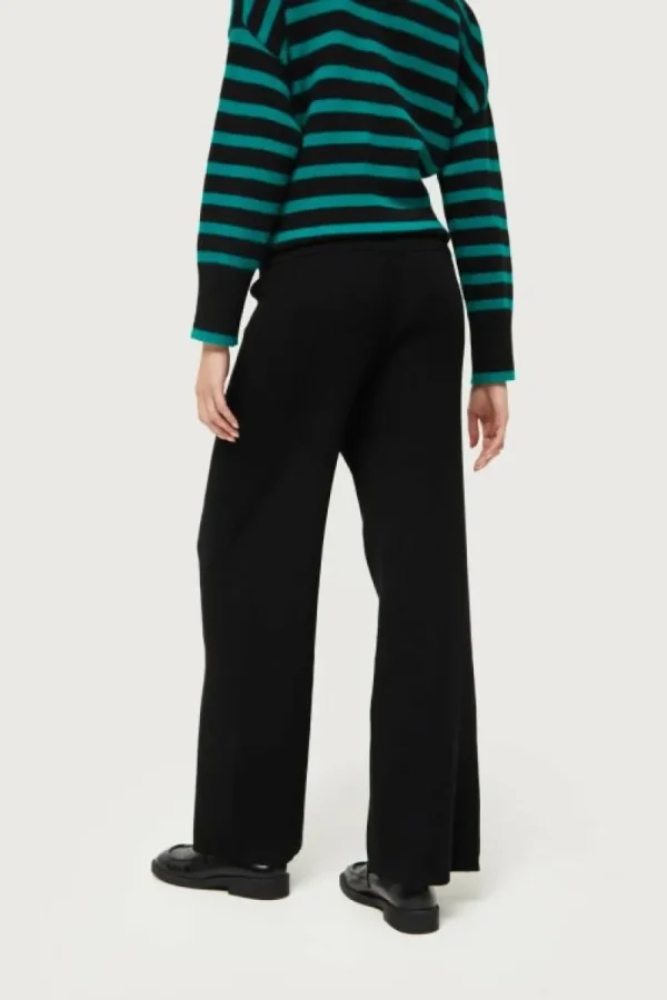 Pantalón recto de punto negro-COMPAÑIAFANTASTICA Cheap
