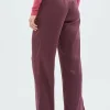 Pantalón satinado con cintura elástica morado-COMPAÑIAFANTASTICA Store