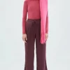 Pantalón satinado con cintura elástica morado-COMPAÑIAFANTASTICA Store