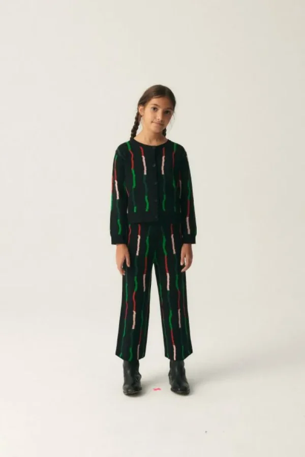 Pantalón unisex de punto con estampado de rayas negro-MINI Cheap