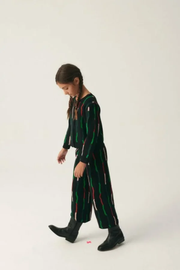 Pantalón unisex de punto con estampado de rayas negro-MINI Cheap