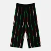 Pantalón unisex de punto con estampado de rayas negro-MINI Cheap