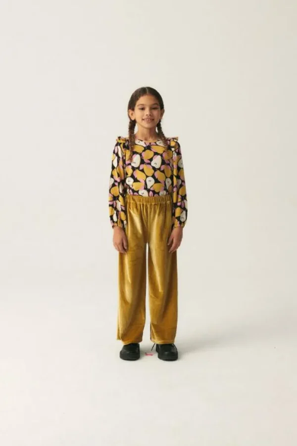 Pantalón unisex en terciopelo amarillo-MINI Best