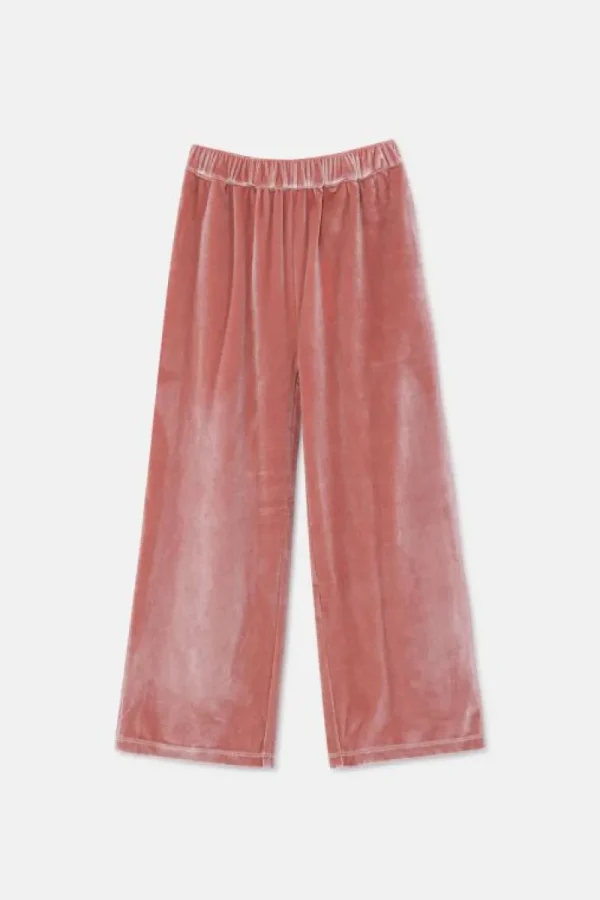 Pantalón unisex en terciopelo rosa-MINI Shop