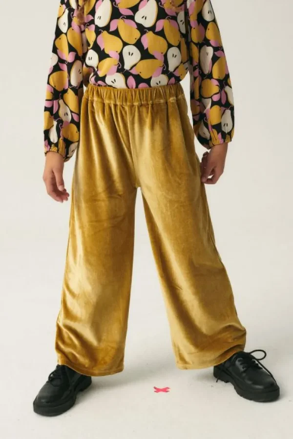 Pantalón unisex en terciopelo amarillo-MINI Best