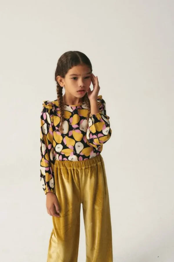 Pantalón unisex en terciopelo amarillo-MINI Best