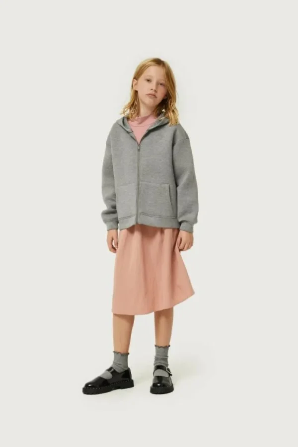 Sudadera de niña con capucha gris-MINI Sale