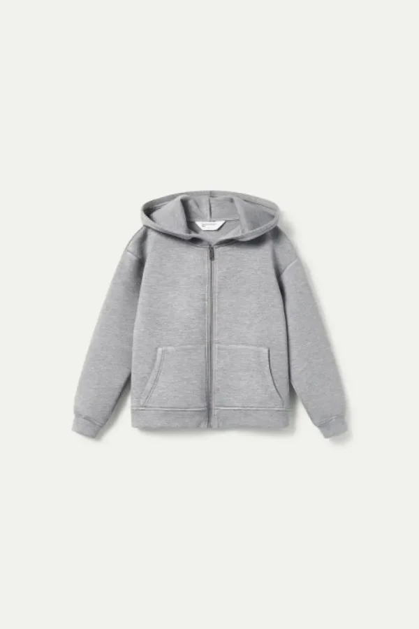 Sudadera de niña con capucha gris-MINI Sale