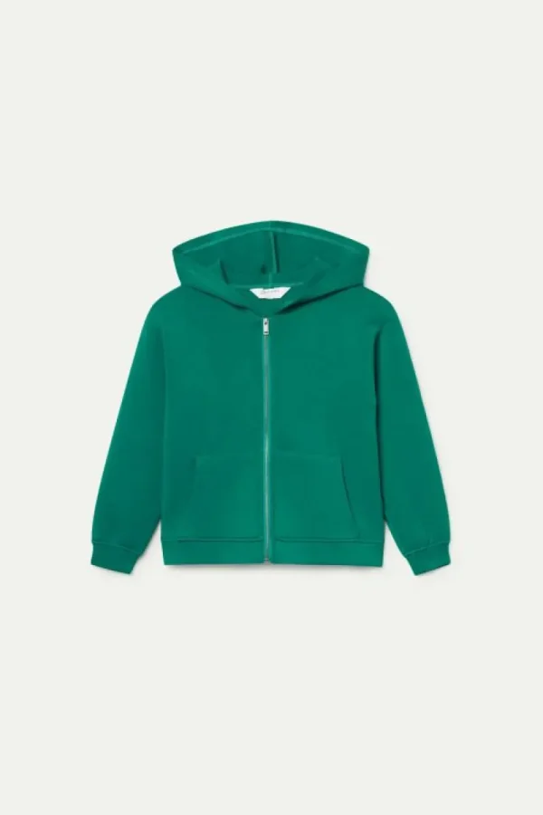 Sudadera de niña con capucha verde-MINI Hot