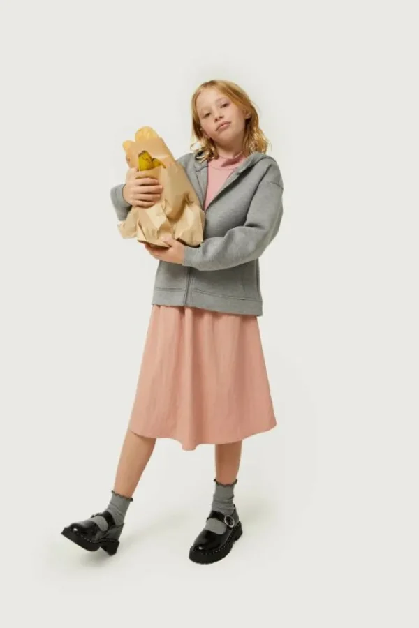 Sudadera de niña con capucha gris-MINI Sale