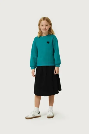 Sudadera de niña con parche de corazón azul-MINI Outlet