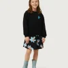 Sudadera de niña con parche de flor negra-MINI Clearance