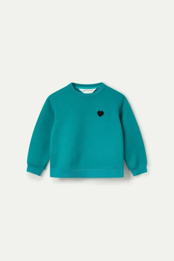 Sudadera de niña con parche de corazón azul-MINI Outlet