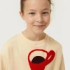 Sudadera de niña con print de café blanco crema-MINI New