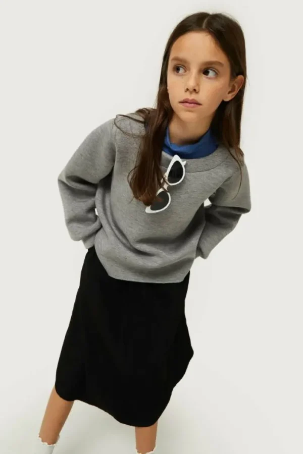 Sudadera de niña de neopreno gris-MINI Discount