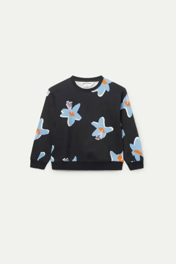 Sudadera de niña estampado floral Calatea negro-MINI Shop
