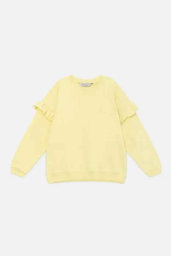 Sudadera oversize unisex con volantes amarilla-MINI New