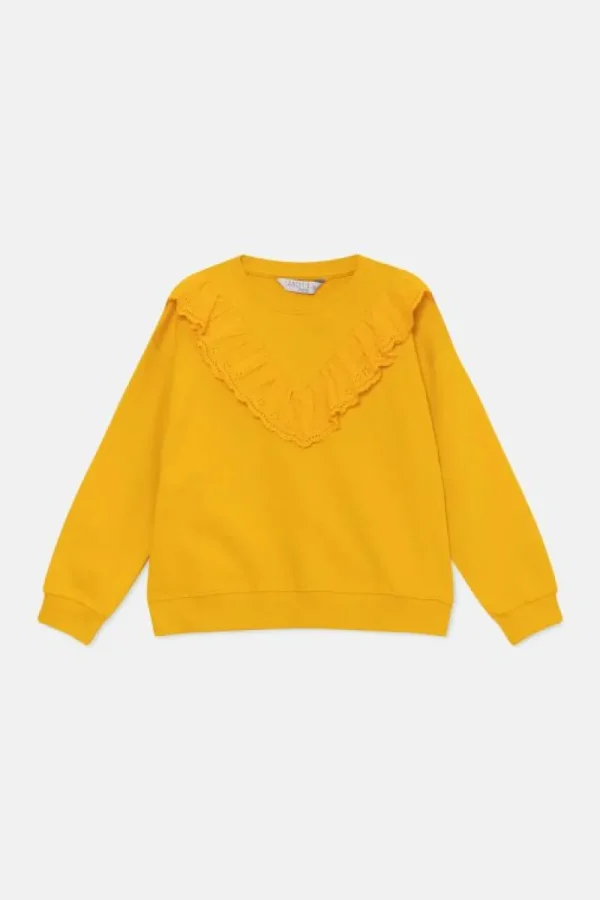 Sudadera unisex de felpa con volante amarilla-MINI Online