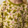 Sudadera unisex de felpa con estampado floral verde-MINI Online