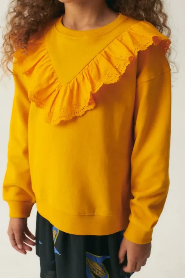 Sudadera unisex de felpa con volante amarilla-MINI Online