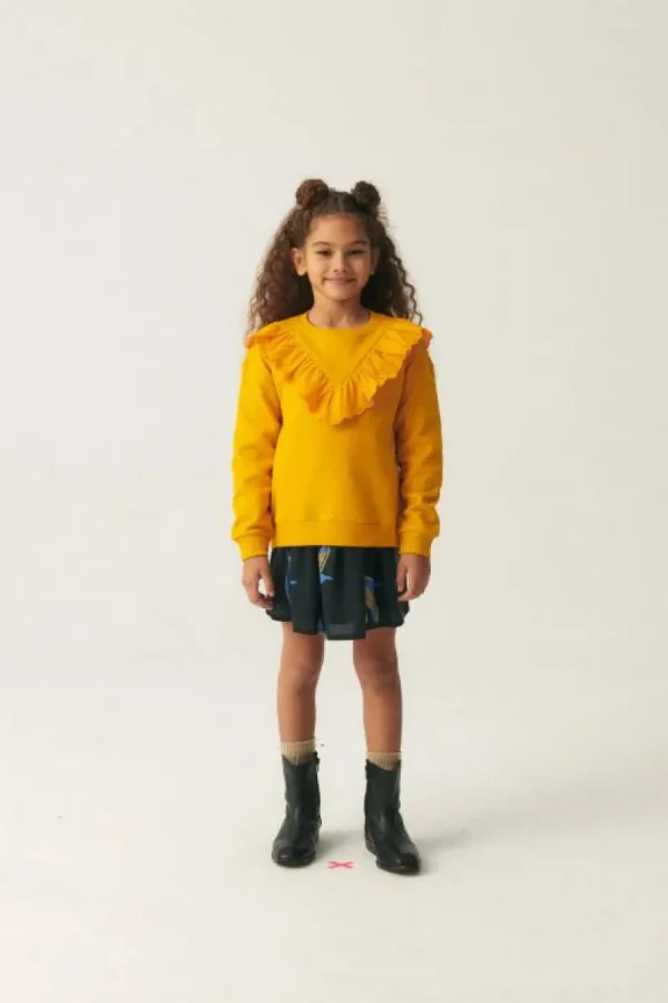 Sudadera unisex de felpa con volante amarilla-MINI Online