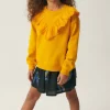 Sudadera unisex de felpa con volante amarilla-MINI Online