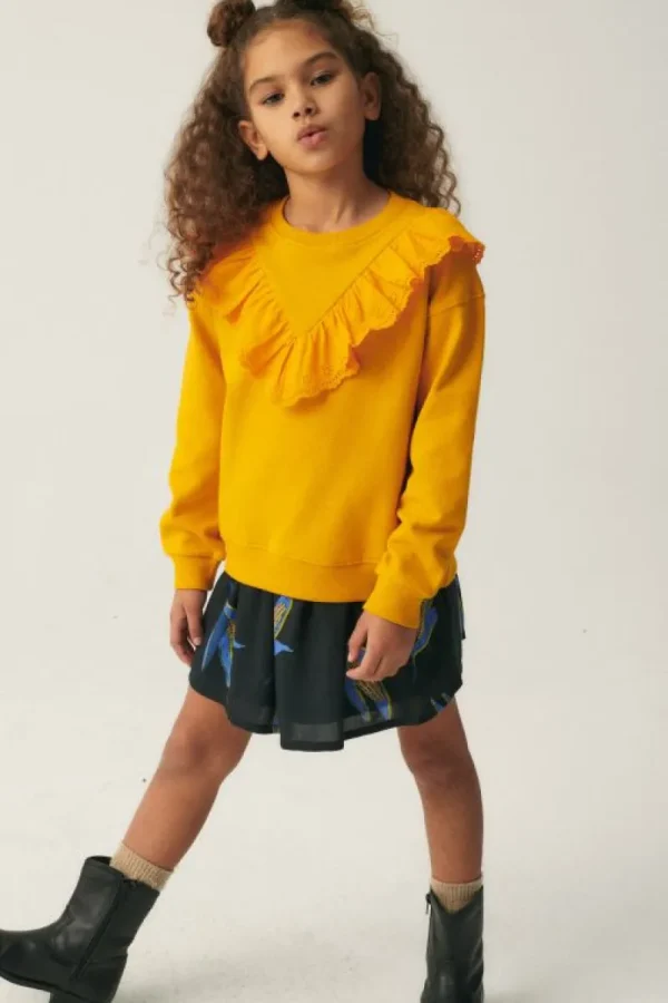 Sudadera unisex de felpa con volante amarilla-MINI Online