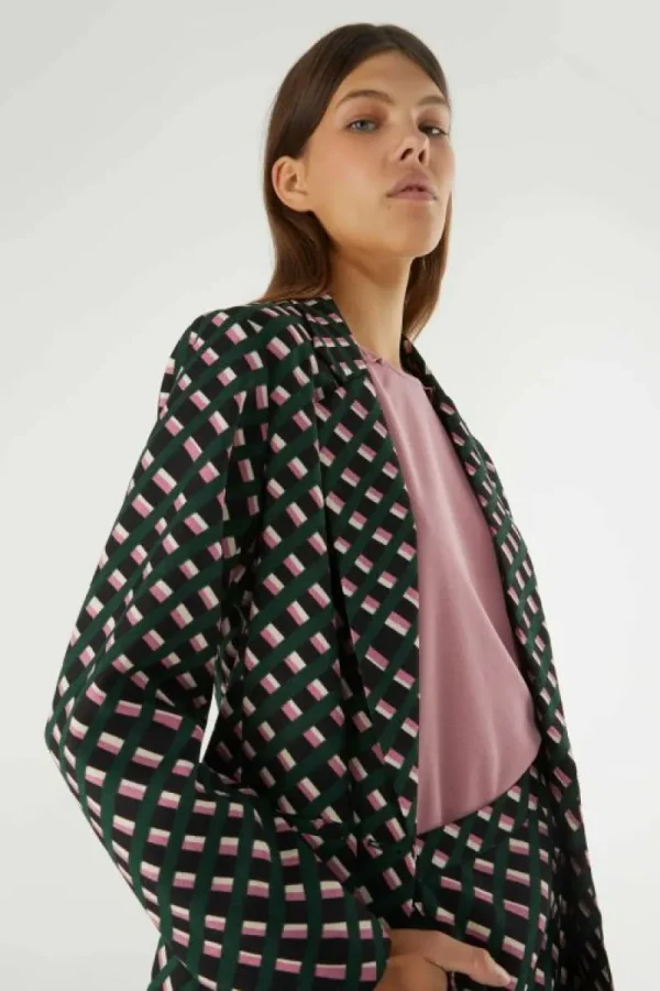 Top básico de manga larga con volantes rosa-COMPAÑIAFANTASTICA Best Sale