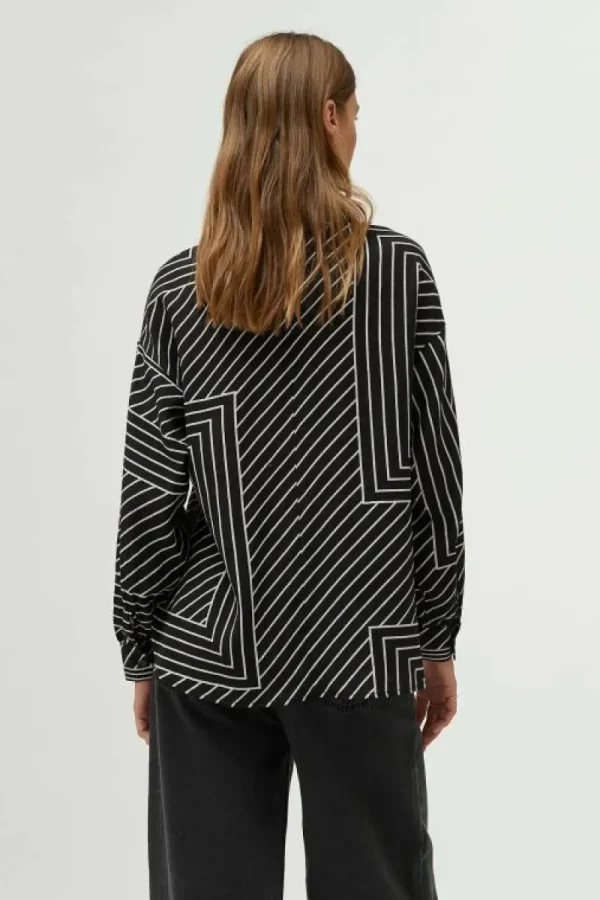 Top con foulard estampado de rayas negro-COMPAÑIAFANTASTICA Flash Sale