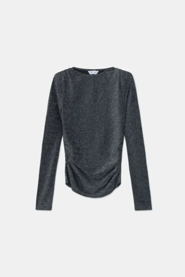 Top de manga larga brillante plateado-COMPAÑIAFANTASTICA Online