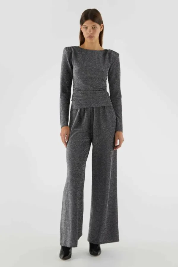 Top de manga larga brillante plateado-COMPAÑIAFANTASTICA Online