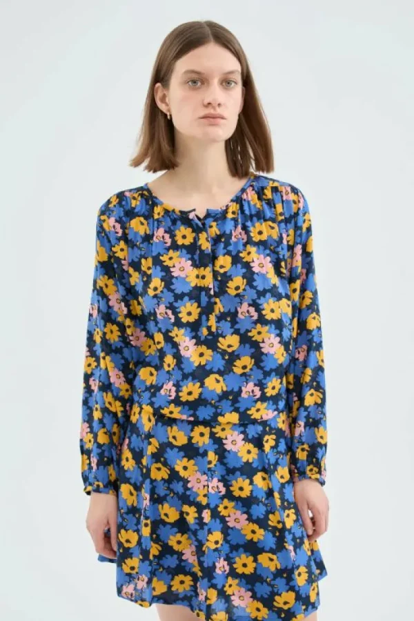 Top de manga larga con estampado floral-COMPAÑIAFANTASTICA Hot