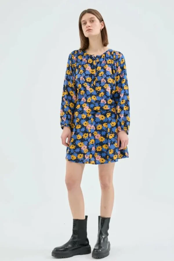 Top de manga larga con estampado floral-COMPAÑIAFANTASTICA Hot