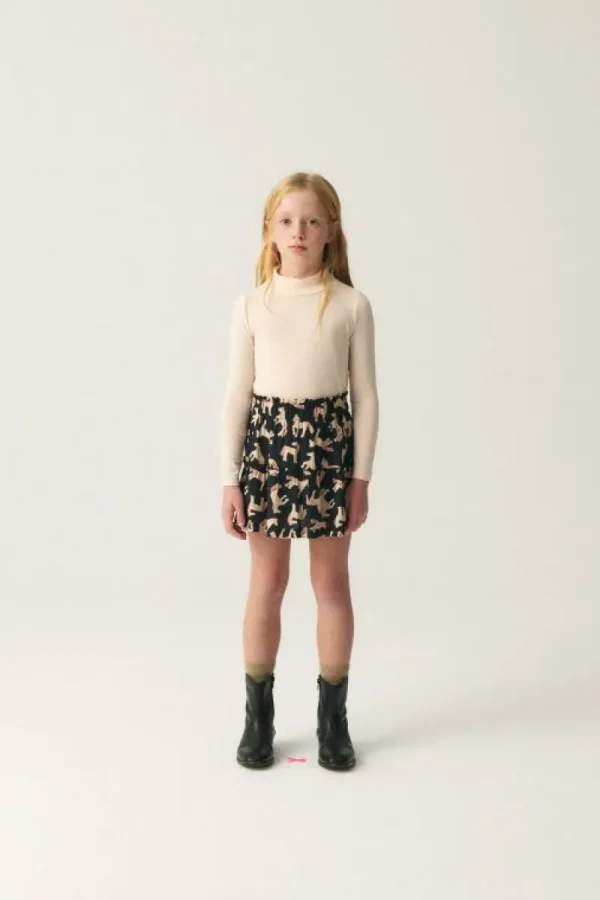 Top de niña con cuello alto blanco-MINI Shop