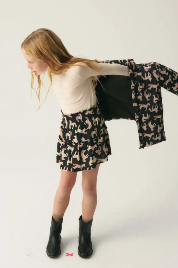 Top de niña con cuello alto blanco-MINI Shop