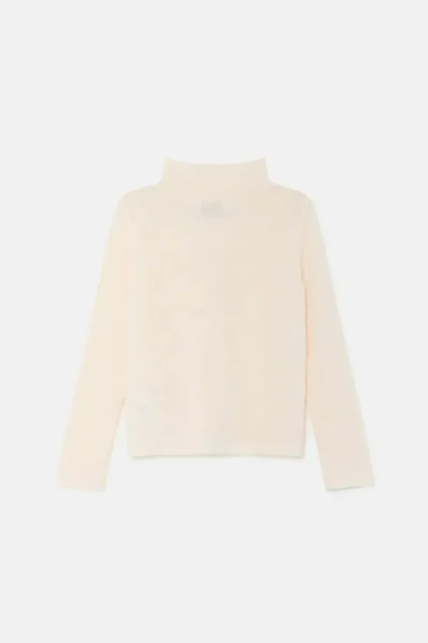 Top de niña con cuello alto blanco-MINI Shop