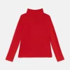Top de niña con cuello alto rojo-MINI Fashion